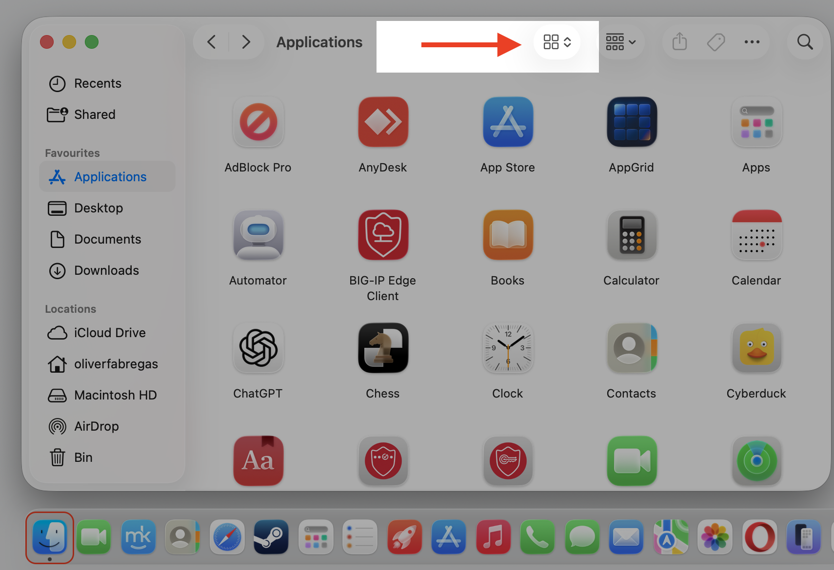 Finder View menu open on macOS Sequoia 15 showing layout options to reset Finder view options on a MacBook without a full reset.