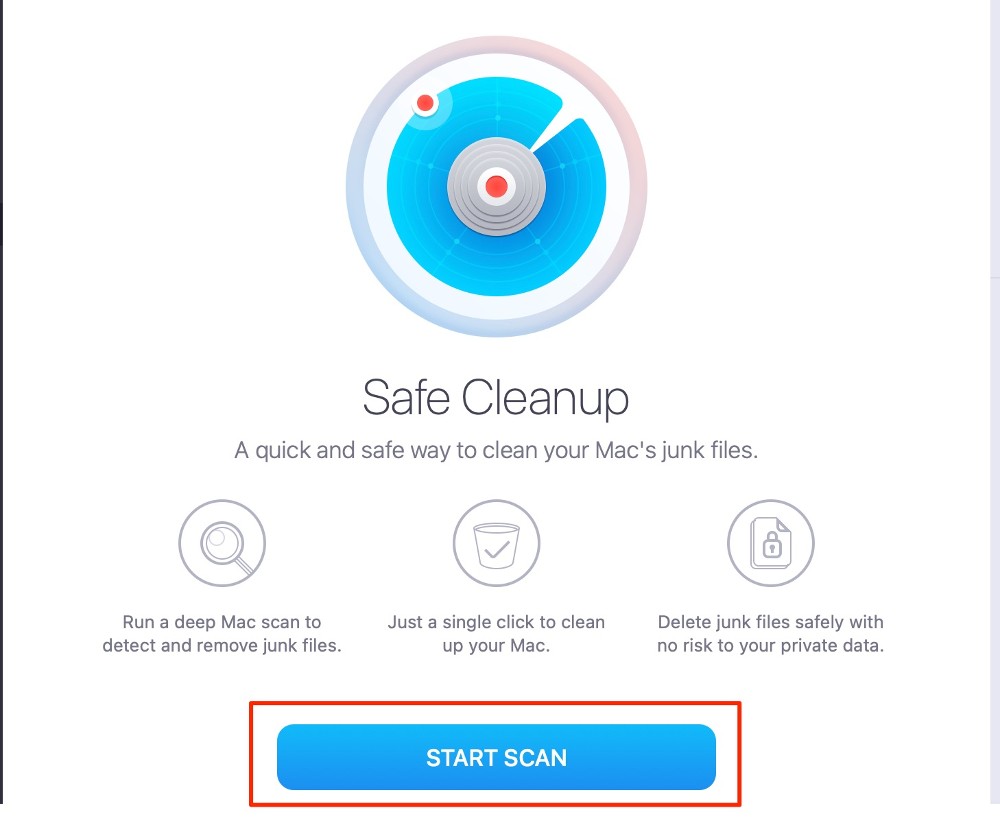 how to start scan in safe cleanup on mackeeper