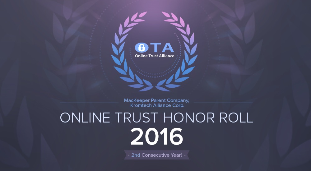 MacKeeper’s parent company, Kromtech Alliance Corp., named to Online Trust Alliance Honor Roll 2016 for a second consecutive year