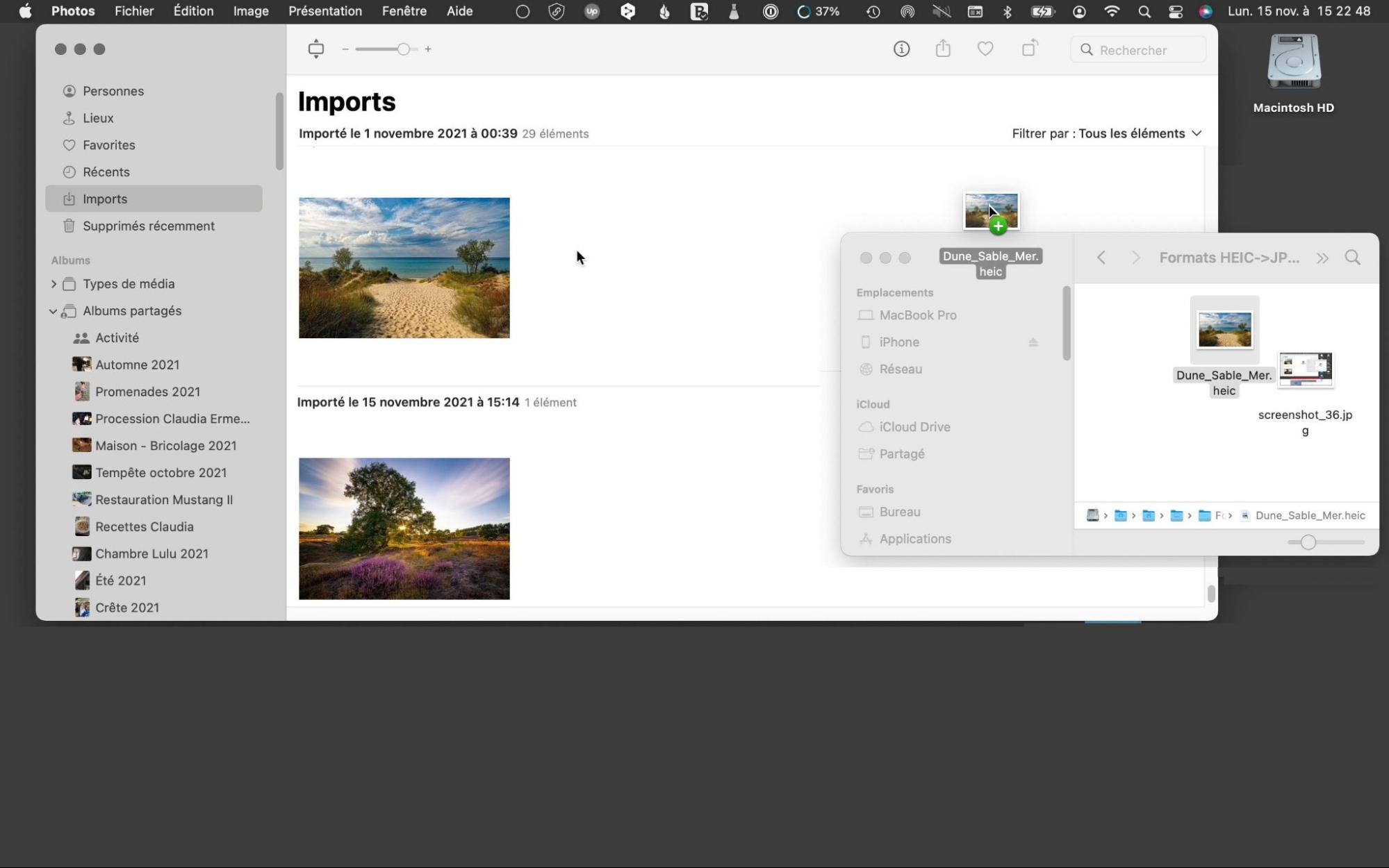 comment mettre une photo heic en jpg sur mac