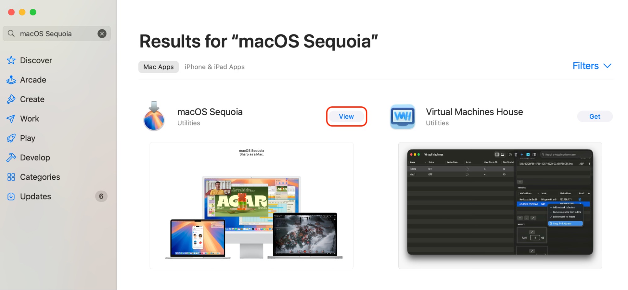 Open the App Store on your Mac, search for macOS Sequoia in the search bar, and click the Get button to start downloading the installer.