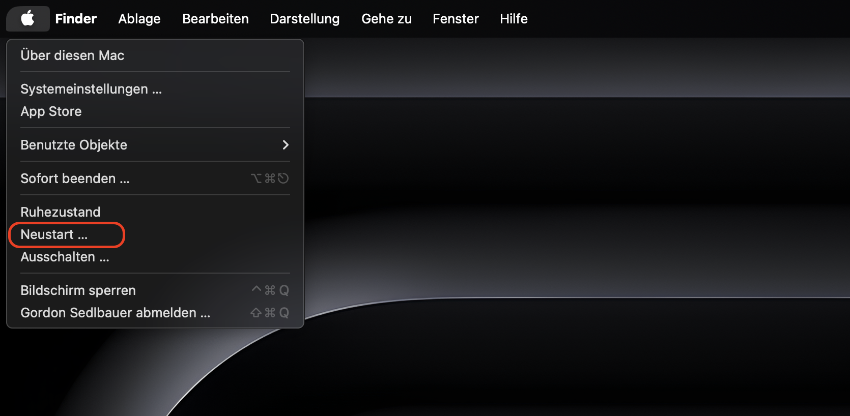 Um Chrome sofort zu beenden, klicken Sie auf das App-Logo und dann auf Chrome sofort beenden.