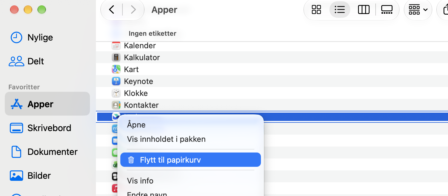 Nå sletter du bare utvidelsen som du ville gjort med en annen fil, og husk å tømme papirkurven etterpå. Dette kan hjelpe deg med å fjerne skadelig programvare.