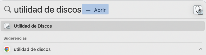 Si sigues sin poder vaciar la papelera en Mac, puede que haya un problema con tu disco. Abrir Utilidad de Discos te permitirá comprobarlo.