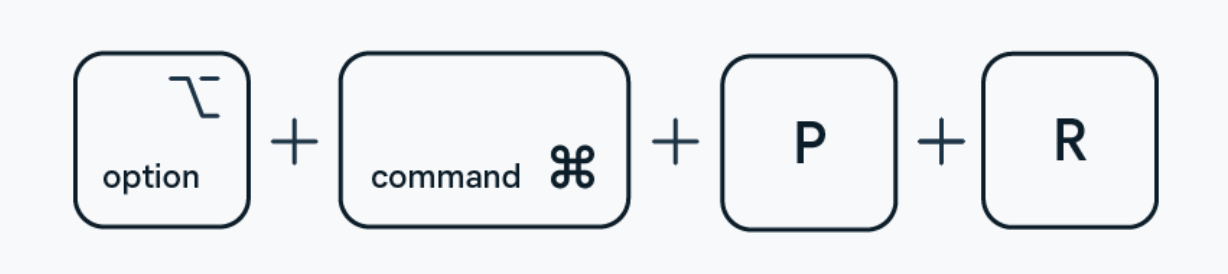 To fix deep system glitches, start by turning off your Mac. Restart and immediately hold down Option + Command + P + R for 20 seconds. Release and allow your Mac to boot as normal.