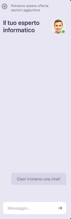 Avvia una chat online con uno dei nostri esperti per ricevere consigli sull'aggiornamento del tuo Mac.