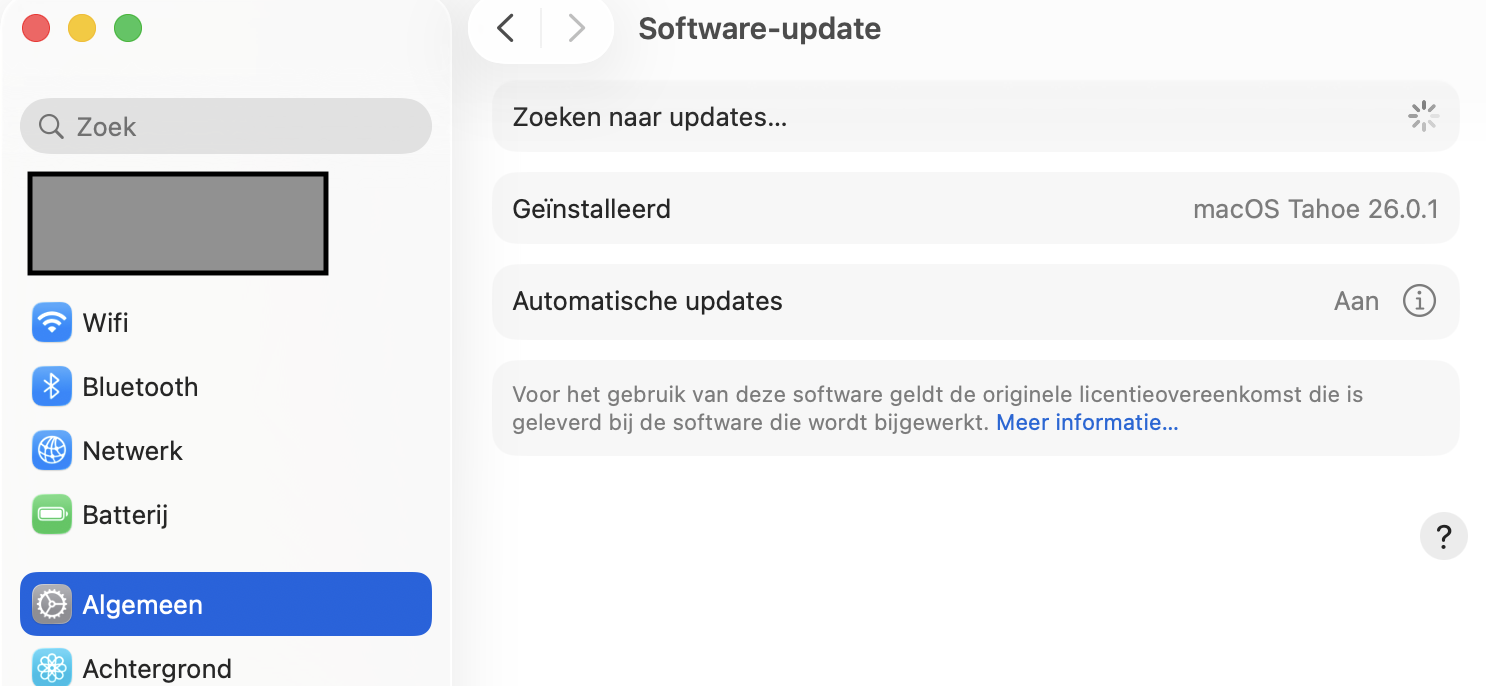 Als je Mac nog openstaande macOS- of App Store-updates vindt, worden deze hier weergegeven en kun je ze direct bijwerken door op Werk bij te klikken.