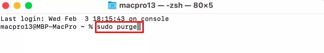 terminal sudo purge