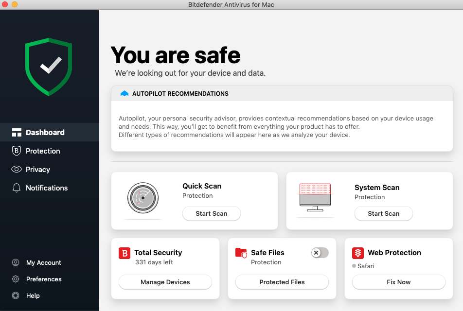 Bitdefender antivirus.