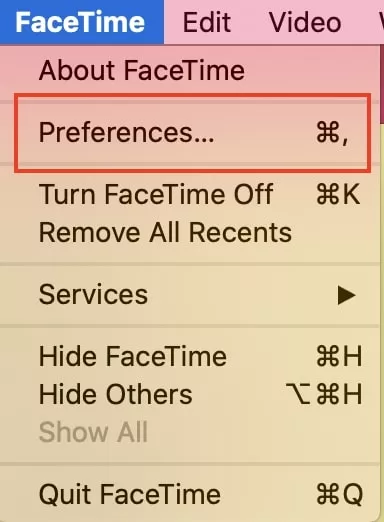 facetime preferences