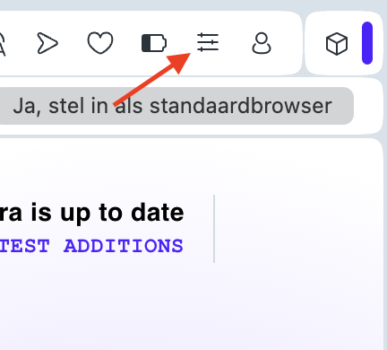 Opera op de Mac toont het hoofdvenster met de knop Opties. Klik op deze knop om het menu Instellingen te openen.