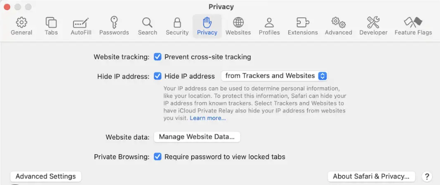 To stop cross-site tracking on Safari you'll need to open up your browser settings and go to the Privacy tab. You'll see the option to tick next to Prevent cross-site tracking. Tick this to stop your activity online from being tracked and to improve your browser's overall loading speed.