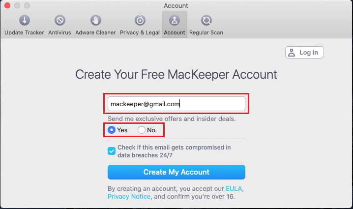 Create MacKeeper Account Create MacKeeper Account