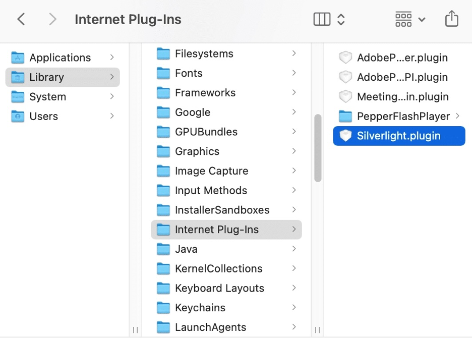 To get rid of the Microsoft Silverlight plugin on your Mac using Finder, select and drag the Silverlight.plugin file to the Trash.