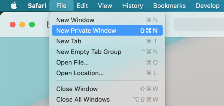 open private browsing safari mac