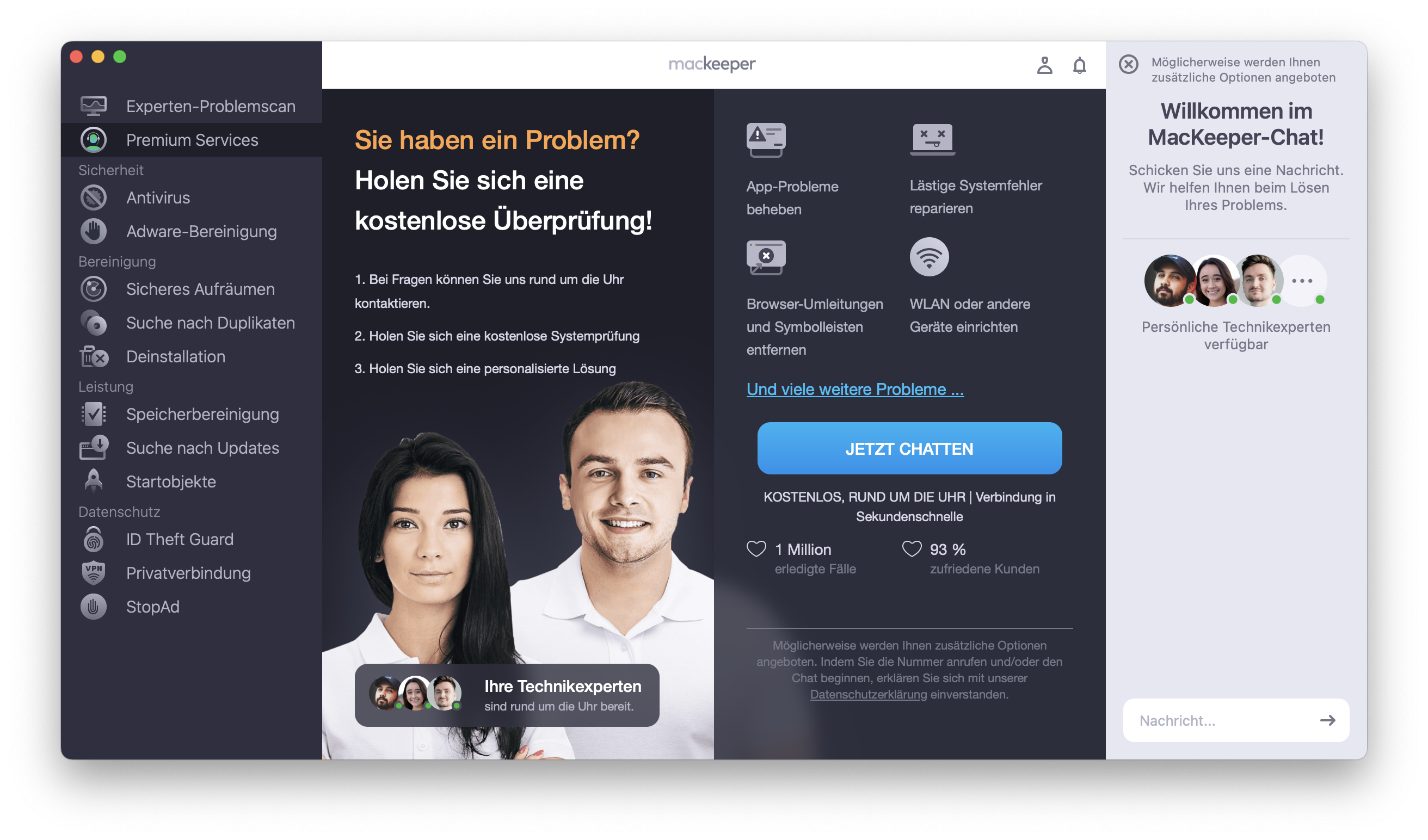 Starten Sie einen Online-Chat mit einem unserer Experten, um Empfehlungen zur Aktualisierung Ihres Mac zu erhalten.