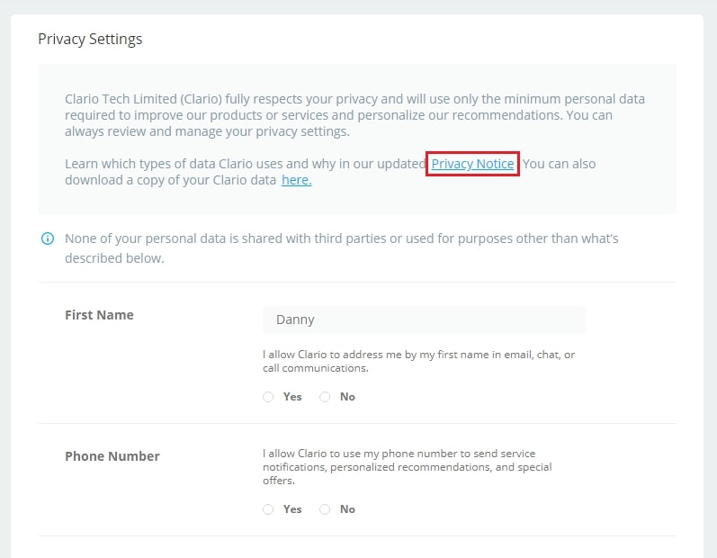 Privacy Policy check Privacy Policy check
