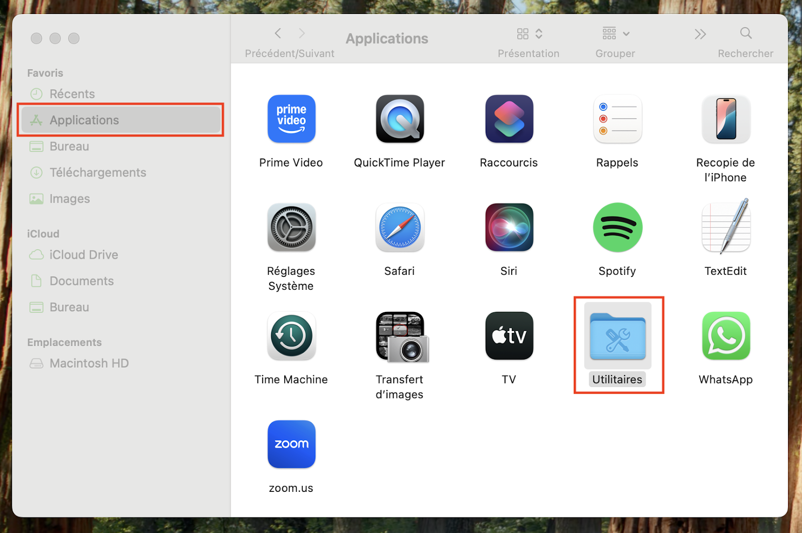 Pour identifier les doublons avec Terminal, rendez-vous dans Finder > Applications.