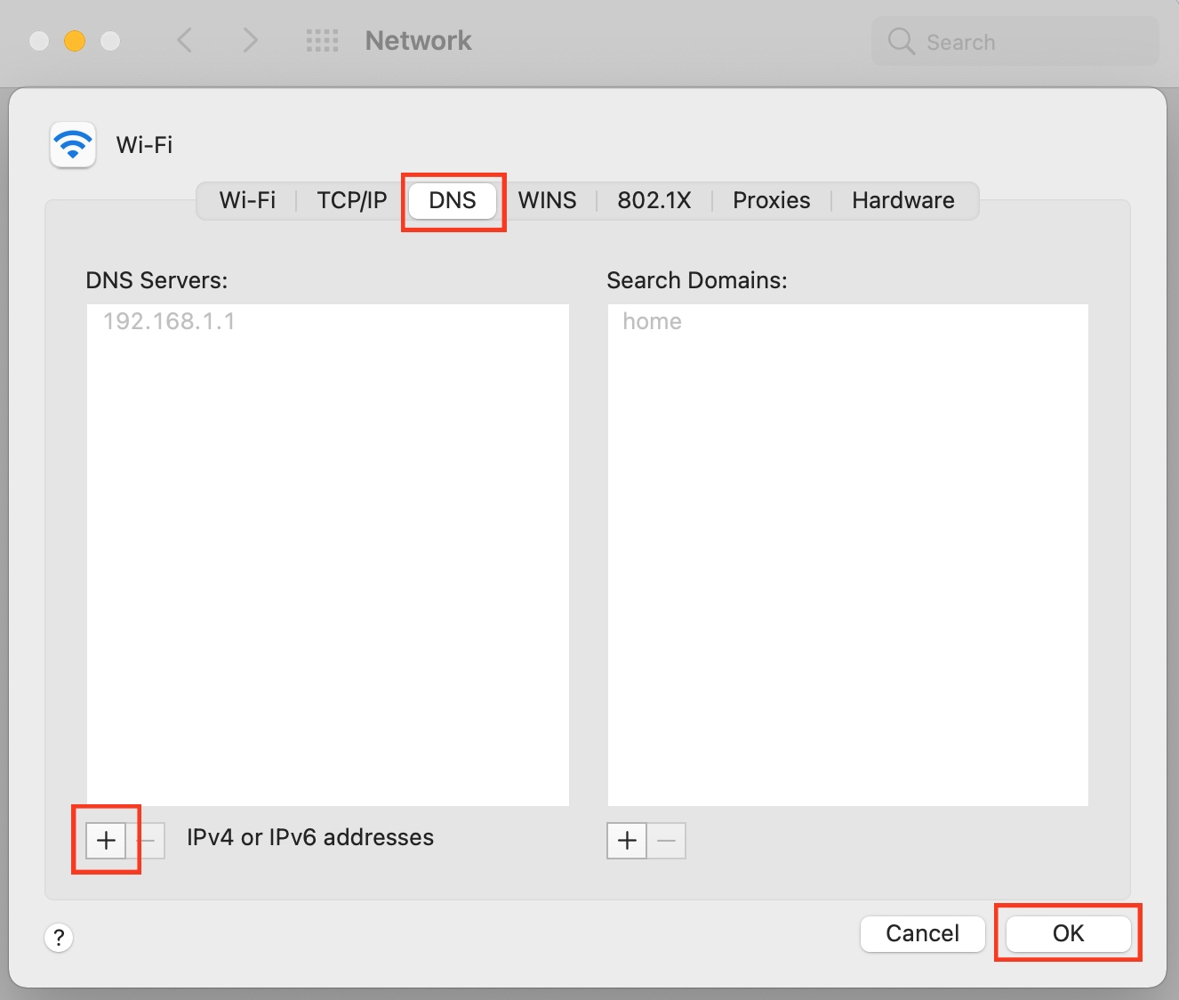 The DNS tab is opened in Mac’s Network settings. Add a DNS server to remove the error warning you about your clock being ahead. The DNS tab is opened in Mac’s Network settings. Add a DNS server to remove the error warning you about your clock being ahead.