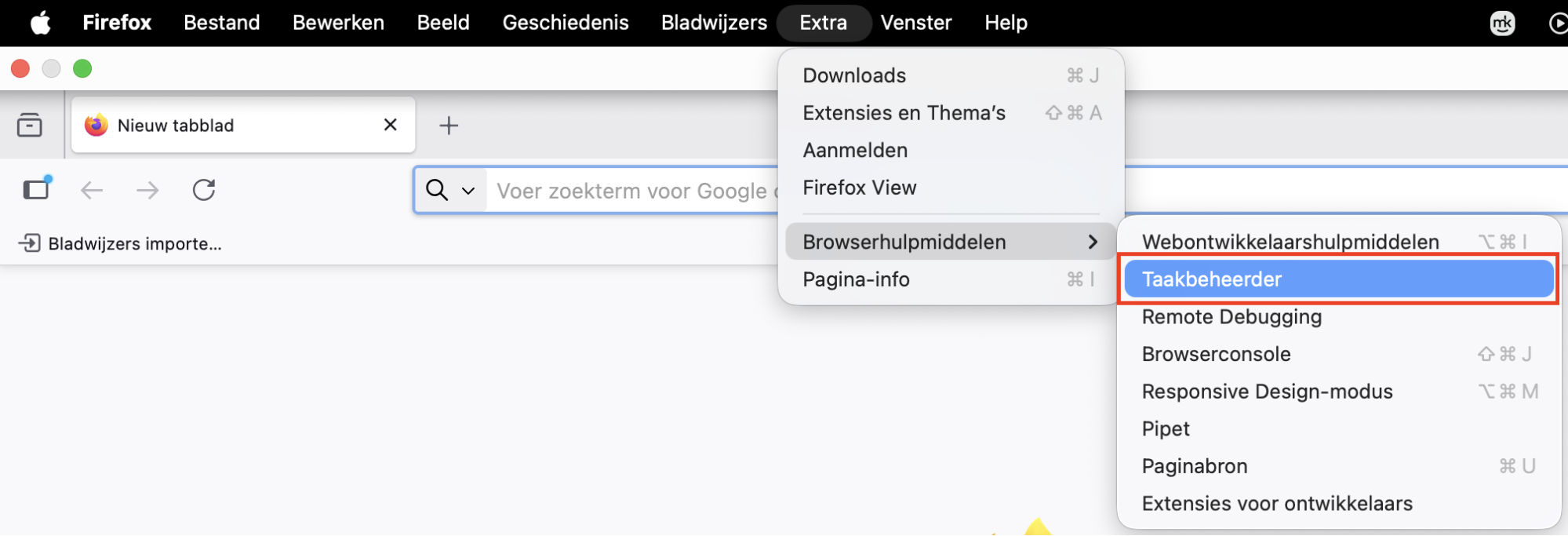 Net als Google Chrome heeft Firefox een ingebouwd taakbeheer dat laat zien welke bronnen de browser op dat moment gebruikt.