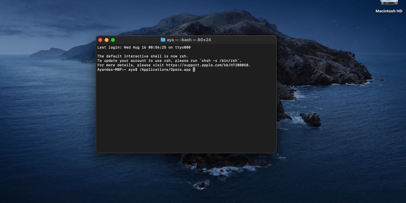 Geben Sie den vollständigen Dateipfad für die App ein, deren Zugriffsrechte Sie in Terminal beheben möchten, und drücken Sie die Eingabetaste. Diese Terminal-Lösung kann möglicherweise das Problem beheben, dass eine App auf einem Mac nicht geöffnet werden kann.