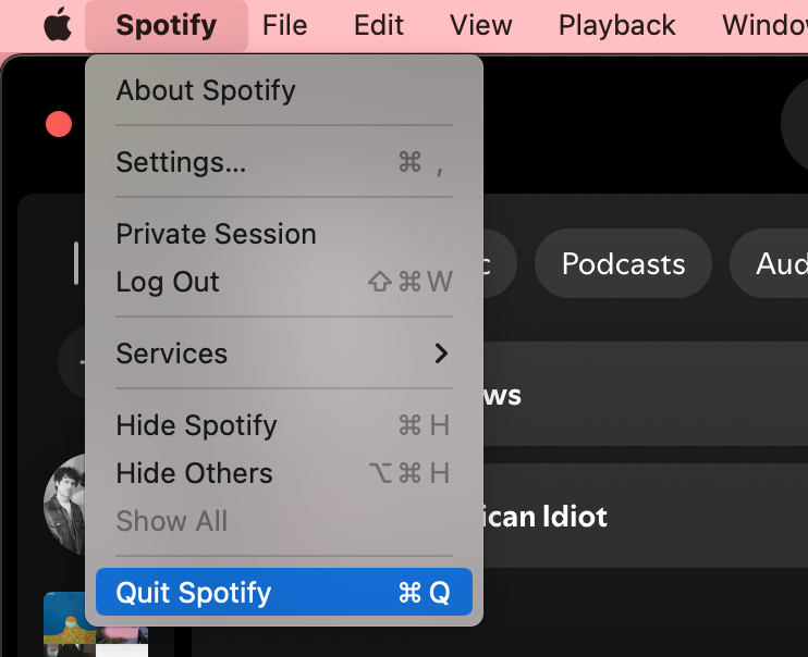 To quit apps you’re not using on your MacBook, click the app name in the menu bar, then click Quit.