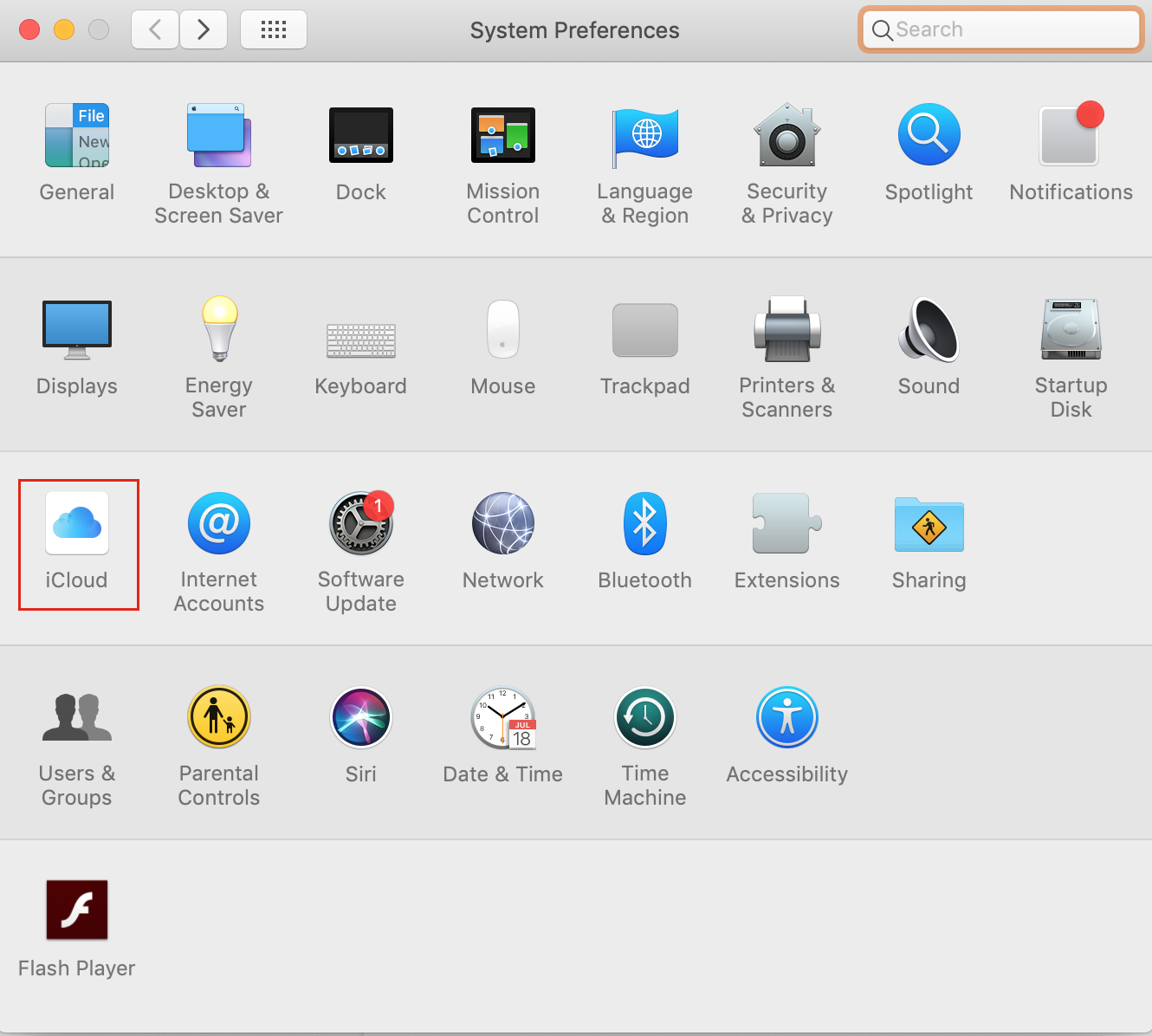 icloud in the third pane in system preferences icloud in the third pane in system preferences