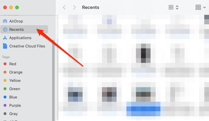finder recents tab finder recents tab