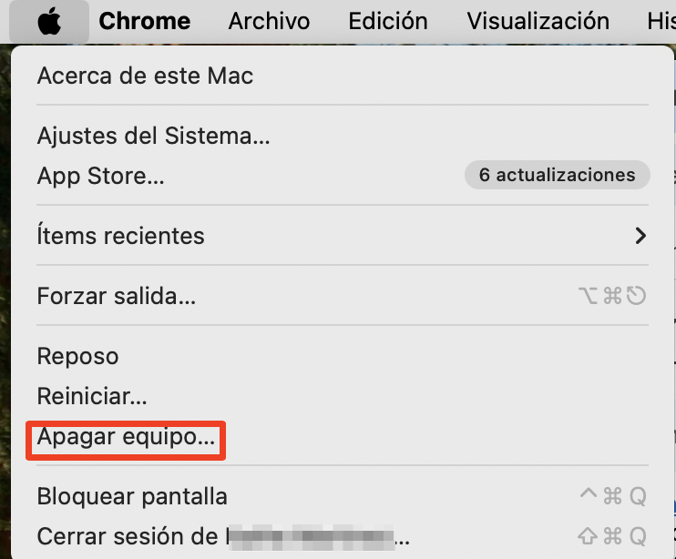 Si la papelera de tu Mac no se vacía, intenta apagar tu Mac yendo a Logo de Apple > Apagar. Después, usa el Modo seguro.