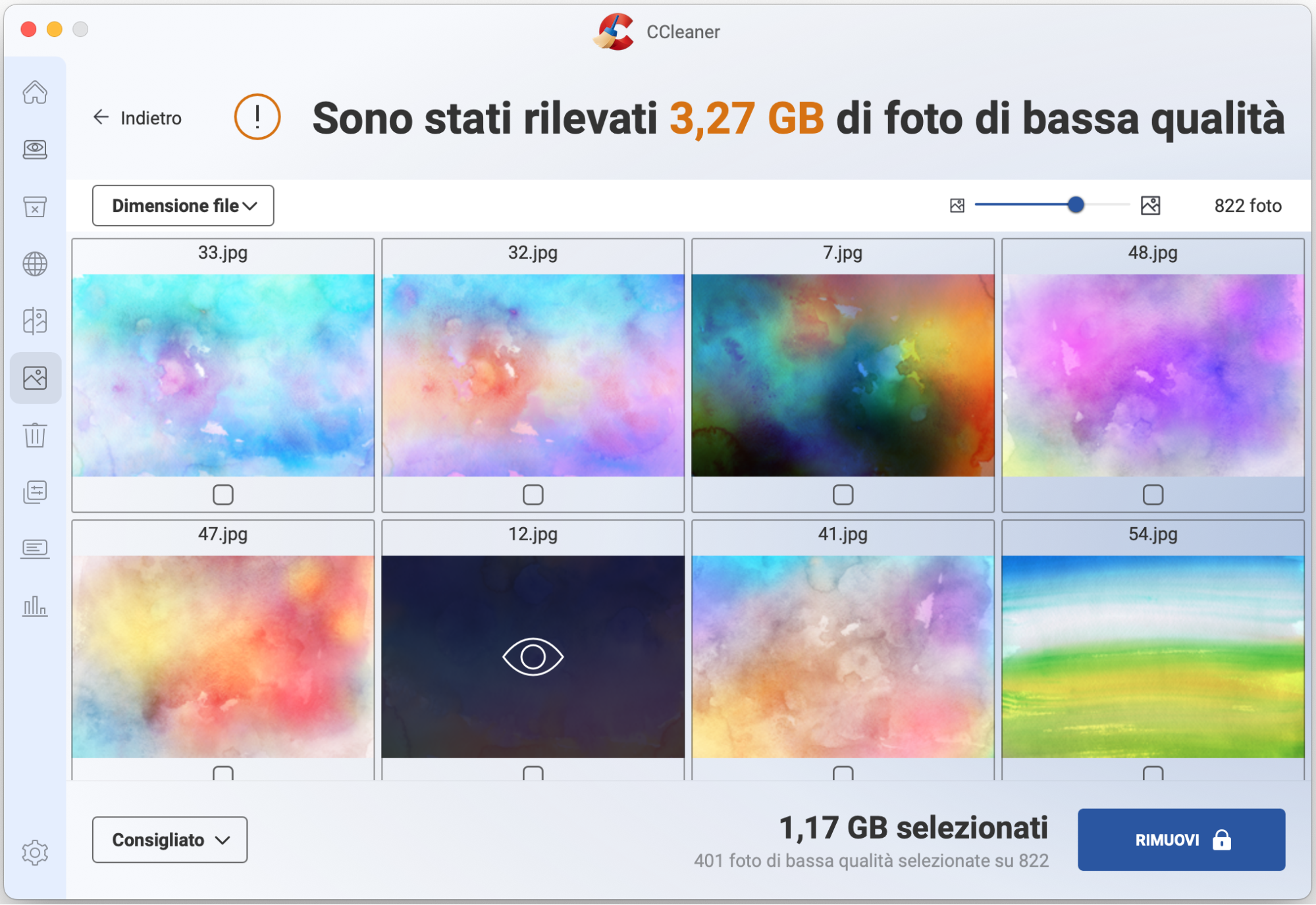 Una volta che CCleaner trova le tue immagini sul Mac, puoi scegliere di rimuoverle senza troppe difficoltà. Dopo aver fatto ciò, libererai anche più spazio sul dispositivo.