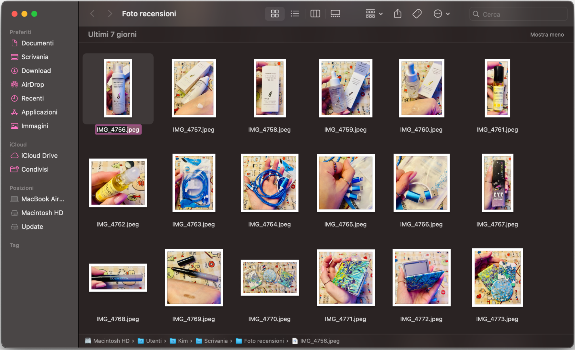 Un file in fase di rinomina nel Finder su Mac. Cambia l’estensione del file per ripristinare il formato quando devi riparare file danneggiati su Mac.