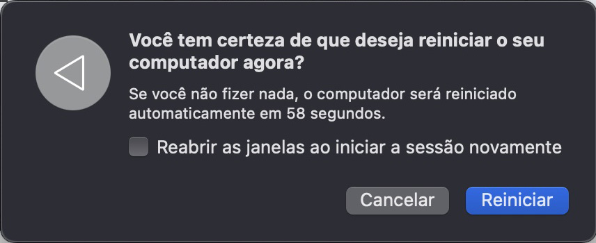 Depois de selecionar Reiniciar, certifique-se de desmarcar Reabrir janelas. Essa ação garantirá que os aplicativos sem resposta sejam fechados e reiniciados para ajudar a resolver problemas de tela congelada ou lentidão do laptop.