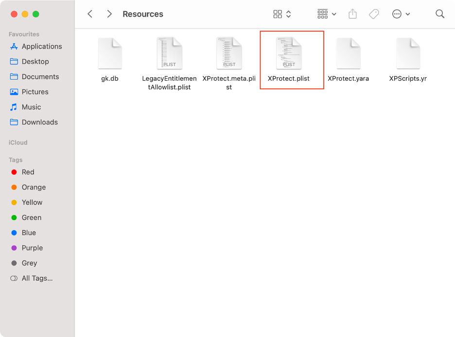To use XProtect on your Mac and see the kind of content it checks for, open the XProtect.plist file.
