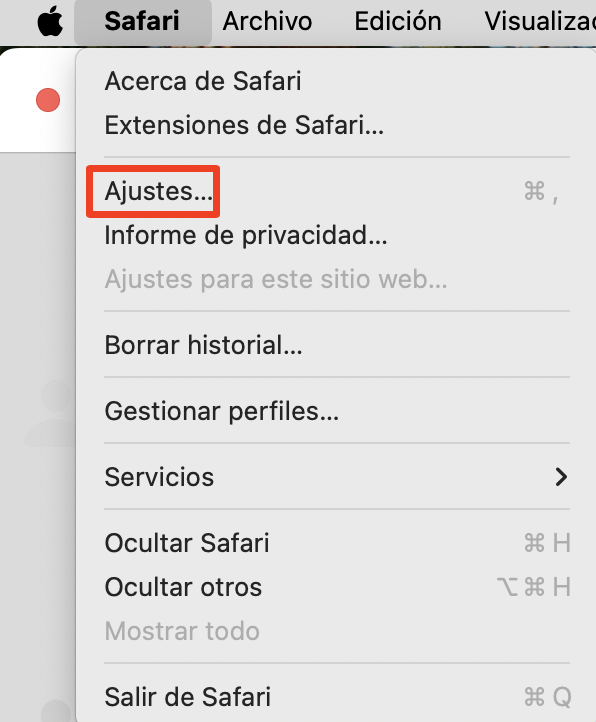 Para activar Adobe Flash Player en Safari, primero debe abrir la aplicación Safari, hacer clic en Safari en el menú de la parte superior de la página e ir a Ajustes.