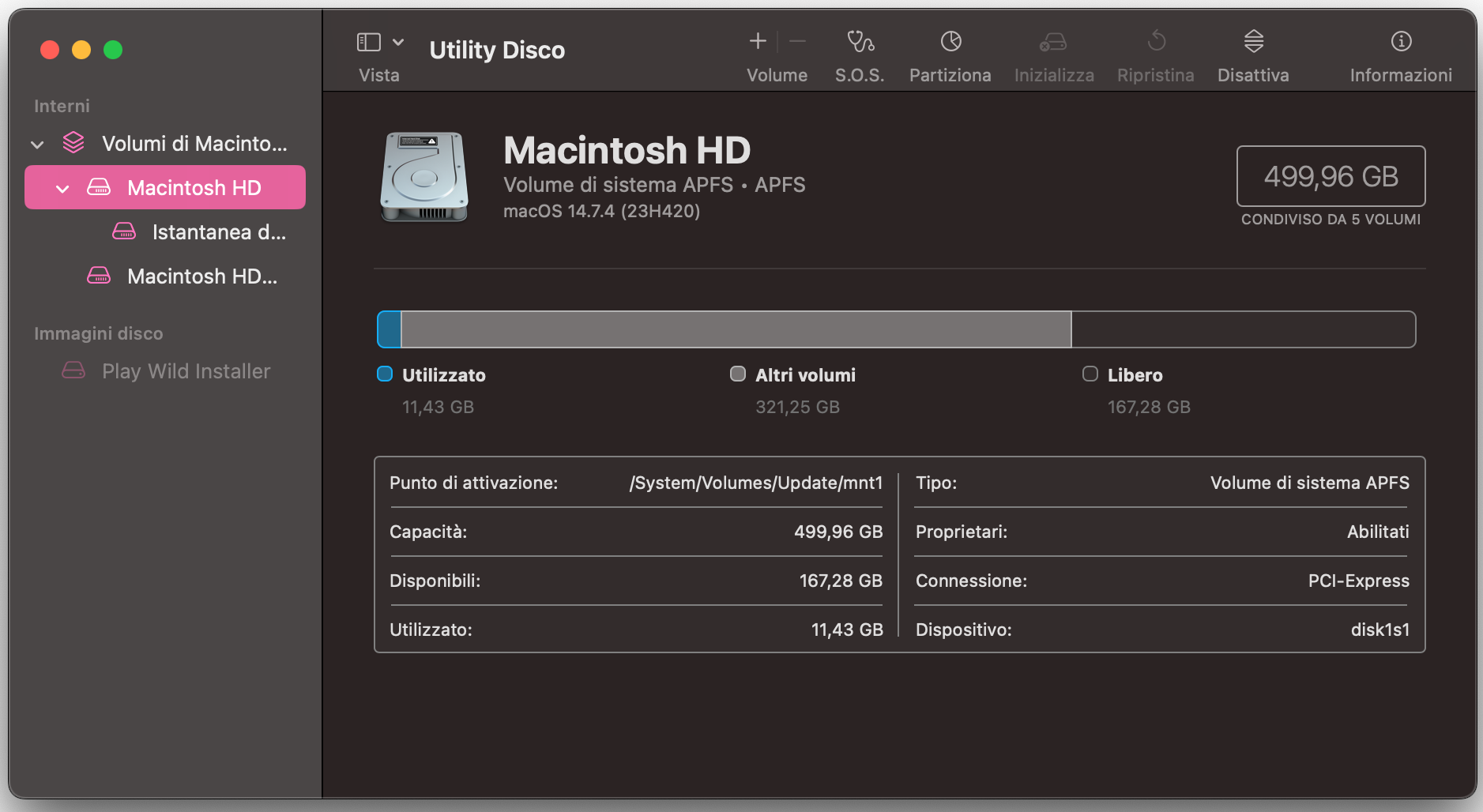 Come selezionare il disco rigido desiderato dall’elenco in Utility Disco su Mac