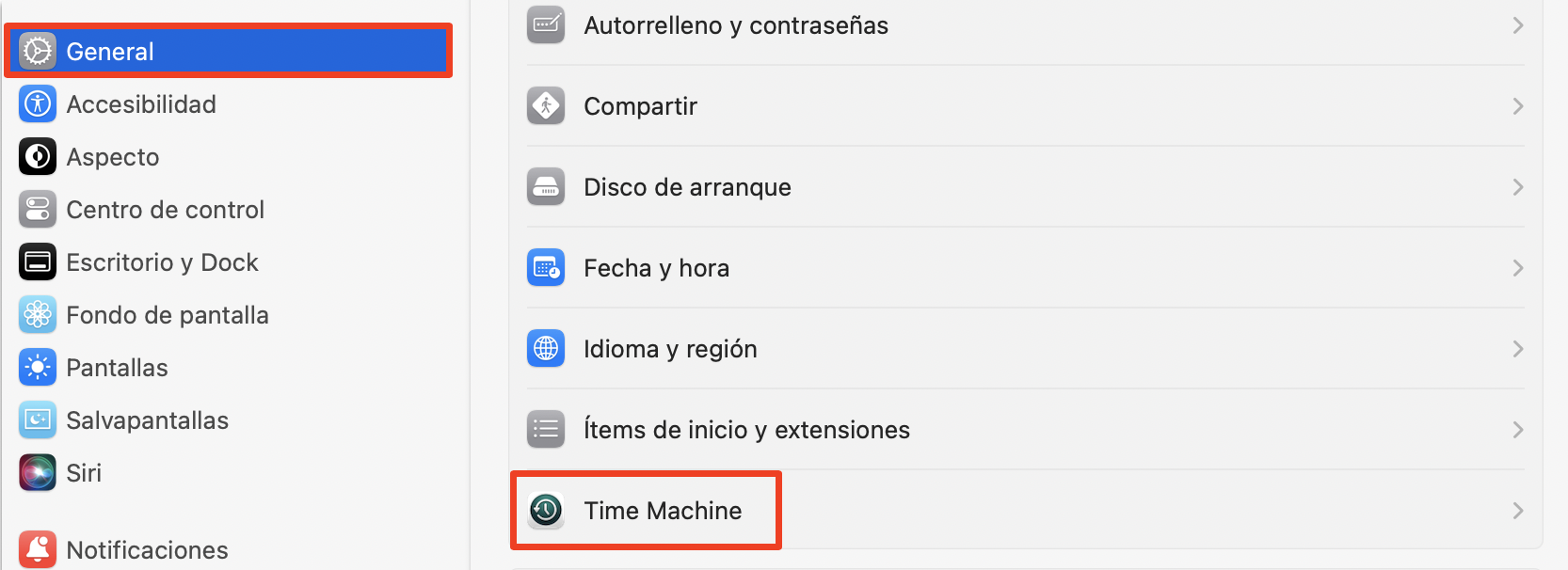 Para reparar archivos dañados utilizando la copia de seguridad de Time Machine en un Mac, busca primero la aplicación Time Machine en la pestaña General de los Ajustes del Sistema de Apple. Para reparar archivos dañados utilizando la copia de seguridad de Time Machine en un Mac, busca primero la aplicación Time Machine en la pestaña General de los Ajustes del Sistema de Apple.