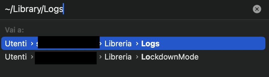 Per rimuovere i log delle applicazioni e i file di supporto, in modo da ridurre lo spazio di archiviazione in Altro, è necessario aprire il Finder e andare all'opzione Vai alla cartella. Nella finestra pop-up, digitare ~/Library/Logs per visualizzare i log delle applicazioni o /var/log per visualizzare i log di sistema.