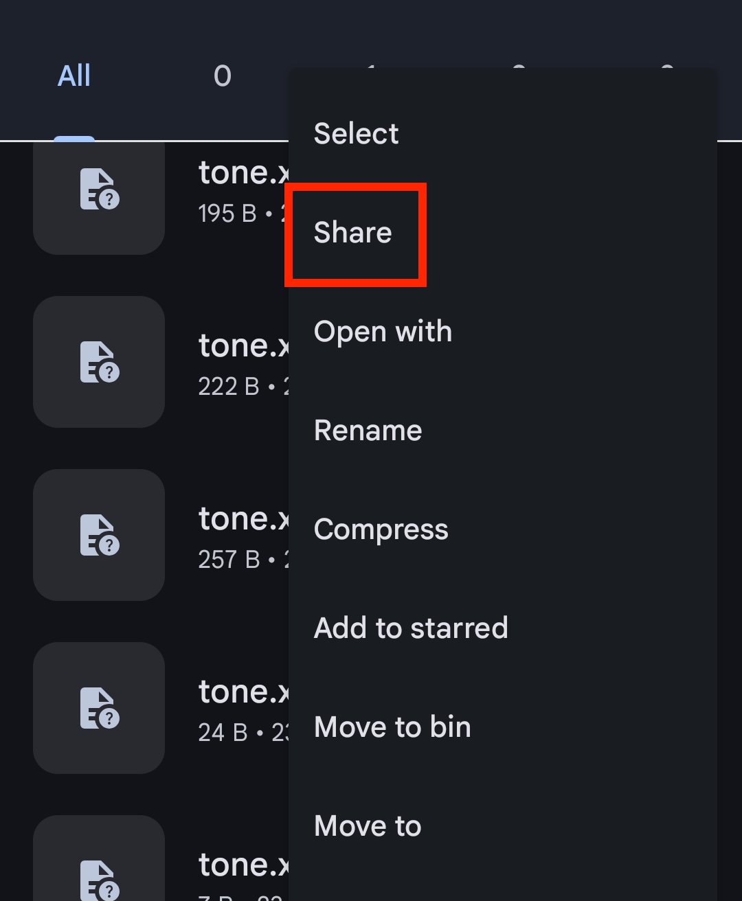Once your Mac and your Android device are paired via Bluetooth, you can start sending files. Using your favoured file explorer app on your Android device, look for a 'Share' option.