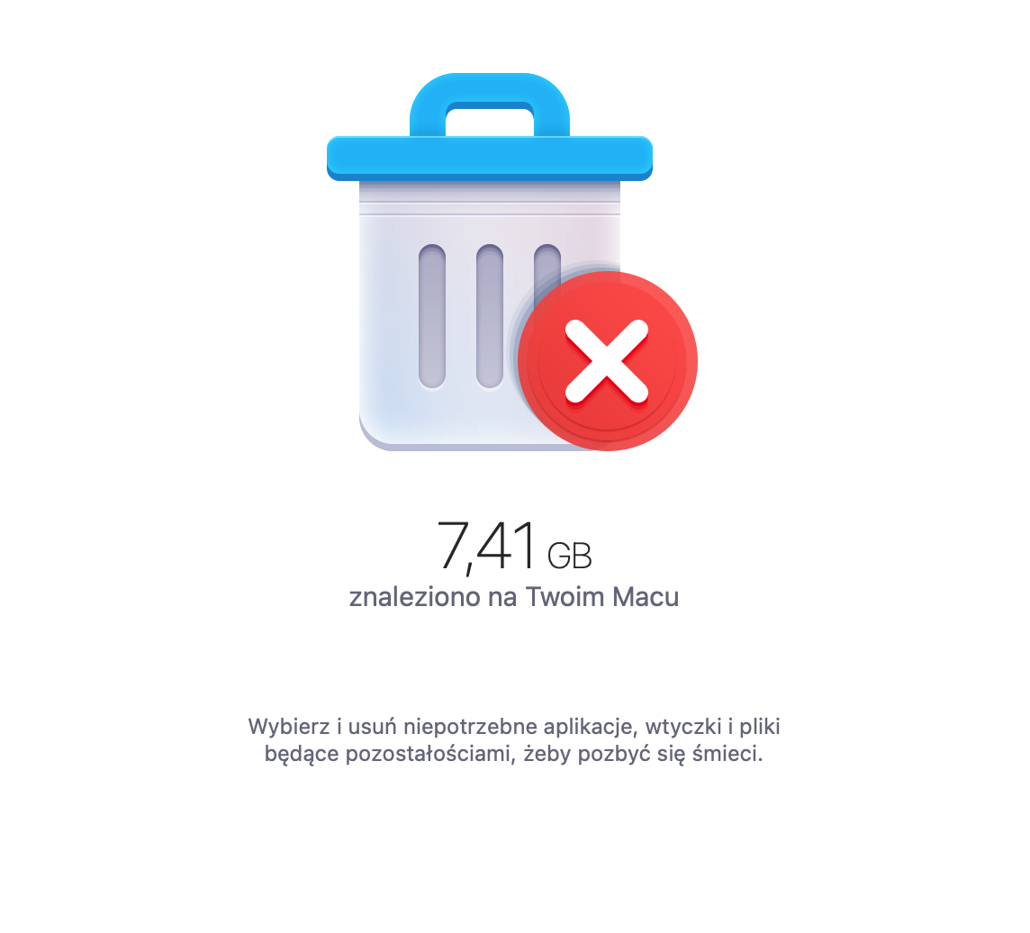 Jeśli chcesz automatycznie usuwać pliki w kategorii Inne, polecamy aplikację MacKeeper. Wszystko, co musisz zrobić po pobraniu i zainstalowaniu aplikacji, to wybrać funkcję Dezinstalacja i kliknąć Zacznij skanowanie.