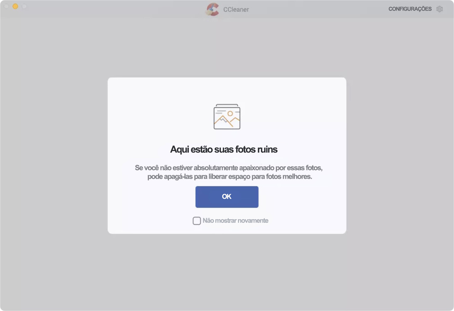 Use a função Analisar fotos do CCleaner para avaliar a qualidade das imagens no seu Mac. O aplicativo identifica se as fotos estão superexpostas, desfocadas, subexpostas, entre outros problemas.
