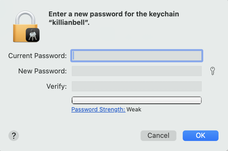 A password prompt in Keychain Access on Mac. Use this to update your Keychain password when you run into Mac Keychain password not working.