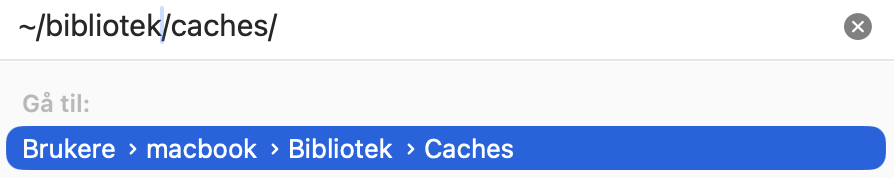 Skriv ~/Bibliotek/Caches/ i Finder for å vise hurtigbufferne på Macen din. Du kan deretter gå inn og slette de hurtigbufferne du mener ikke lenger er nødvendige på enheten din.