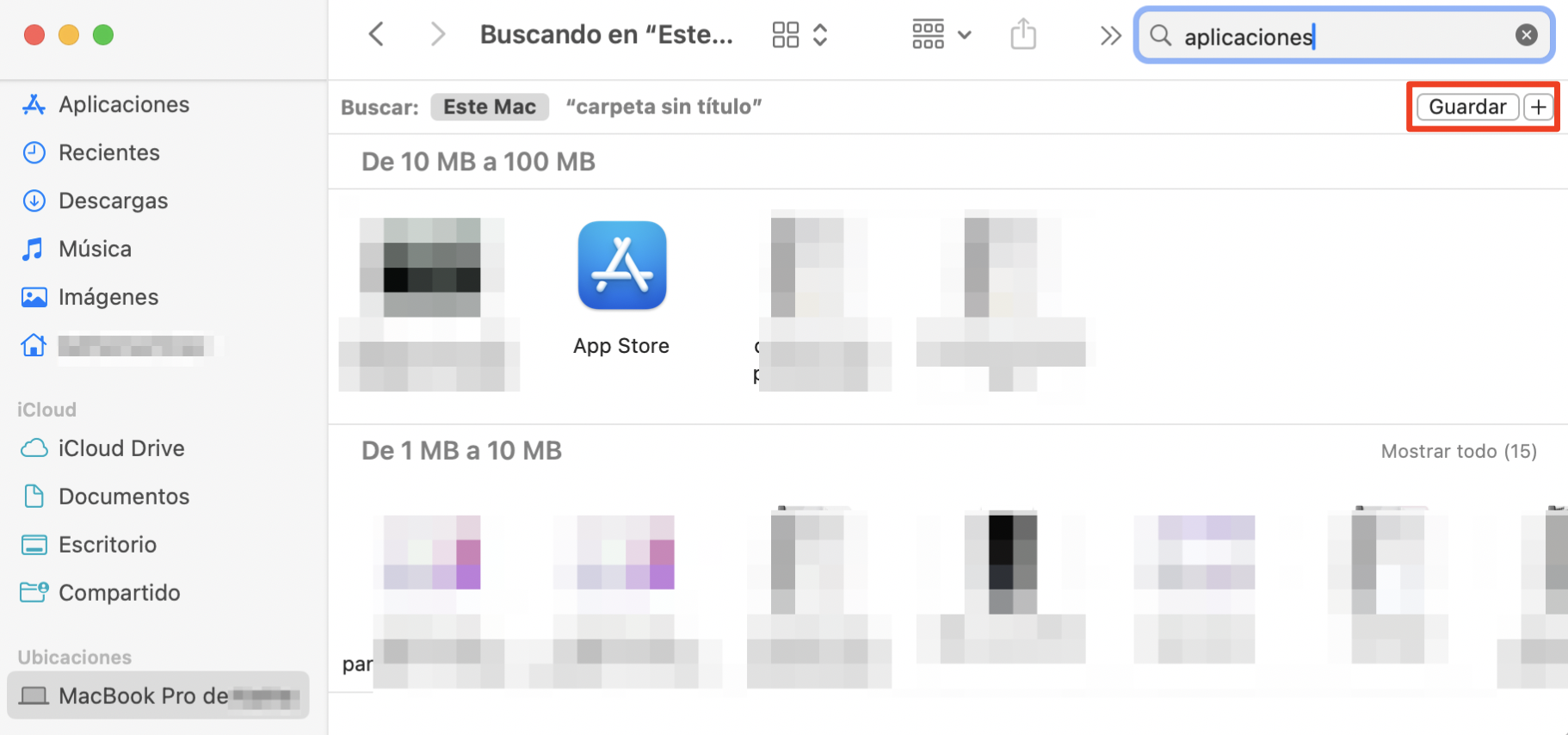Ahora, cuando abras una nueva carpeta inteligente en Finder, establece criterios de búsqueda para identificar archivos duplicados. Con su ayuda, podrás filtrar las aplicaciones duplicadas en tu dispositivo Apple.