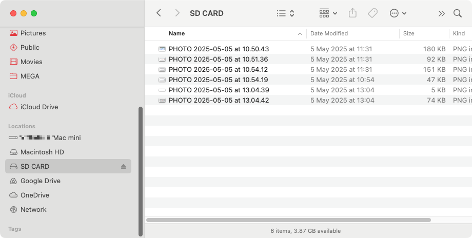 Although many Android devices don't support SD cards, some do. If you have such a model, you can transfer your photos to the card, then put that card into your Mac and move the photos over manually.