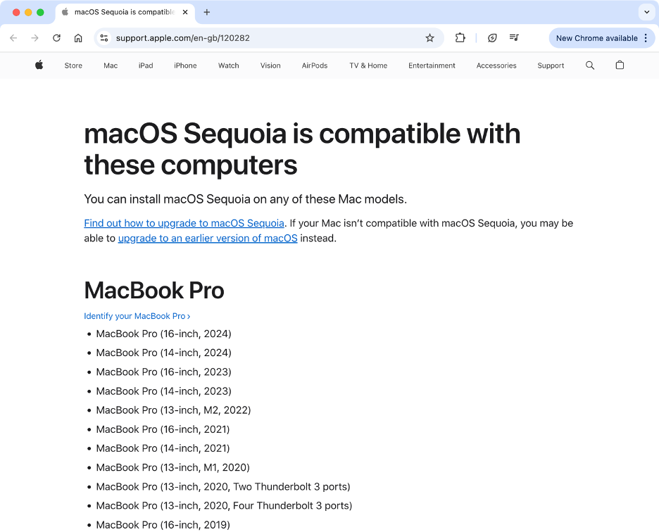 To check Mac compatibility, go to Apple’s website and see if your Mac model is listed.