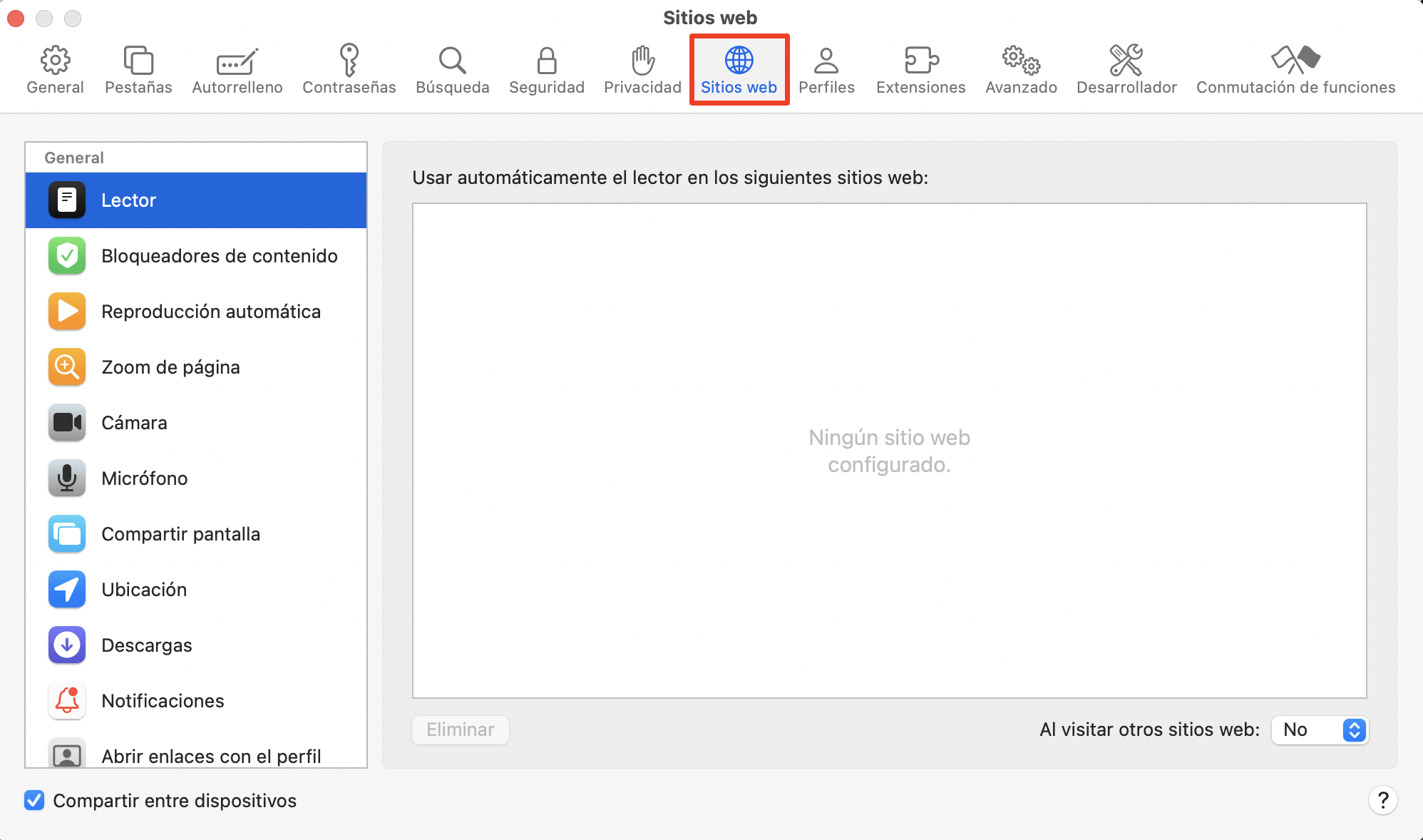 Una vez que hayas abierto las preferencias, podrás hacer clic en la pestaña Windows, donde encontrarás una lista de los plugins disponibles, incluido Flash Player, siempre que tu versión de Safari lo admita.