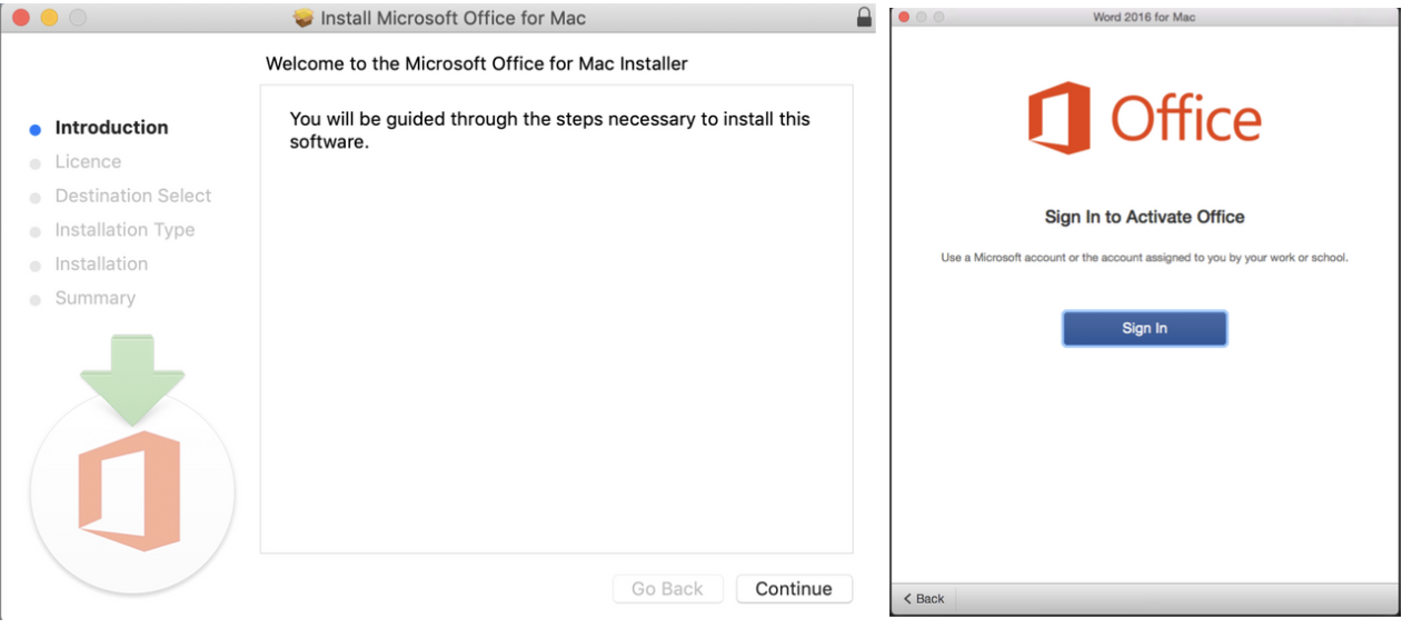 Once all files have been downloaded, start the installed process by following the on-screen instructions. Once completed, you’ll need to open the Word or Office app to sign in.