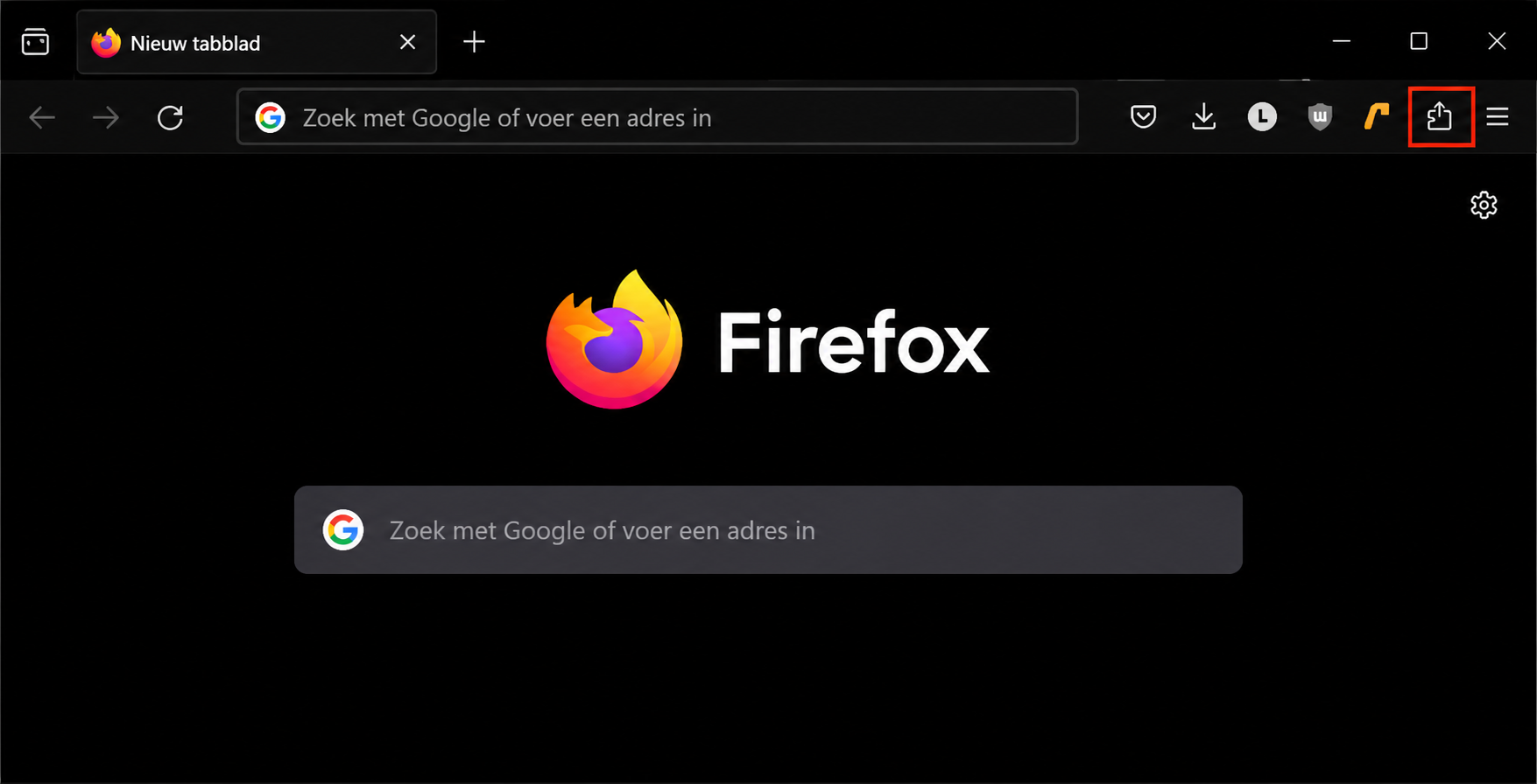 Firefox voor Mac met de knop ‘Extensies’ (puzzelstukje) gemarkeerd. Dit maakt deel uit van een handleiding over hoe je extensies verwijdert om valse McAfee pop-ups op een Mac te stoppen.