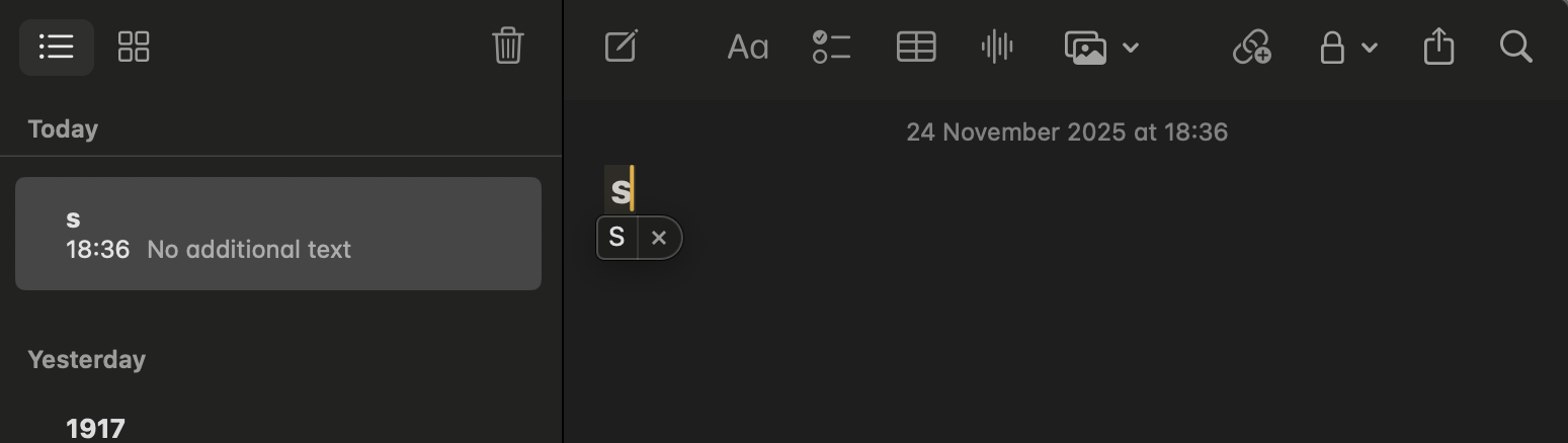 Type a sentence beginning with a lowercase letter to confirm that automatic capitalization is turned off and macOS no longer forces the first word to uppercase.