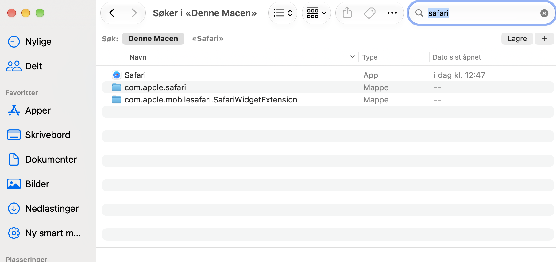 For å fullføre tilbakestillingen av Safari går du til Containers-mappen i Library-mappen din, og søker etter alt relatert til Safari. Slett alt sammen.